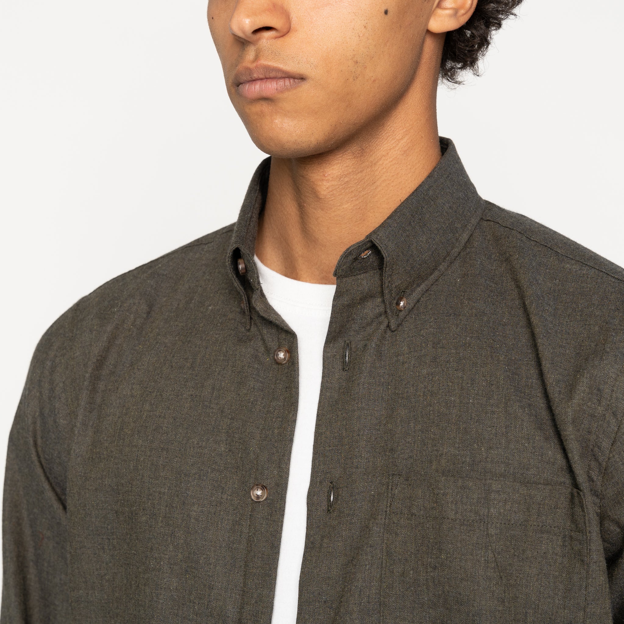 Easy Shirt - Melange Soft Twill - Deep Forest by Naked & Famous Denim
