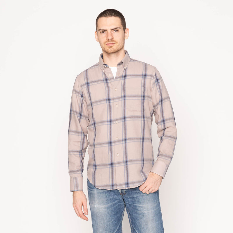 Easy Shirt - Hemp Blend Check - Sand