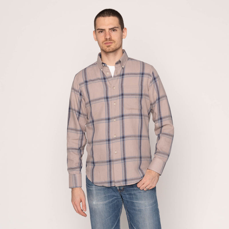 Easy Shirt - Hemp Blend Check - Sand