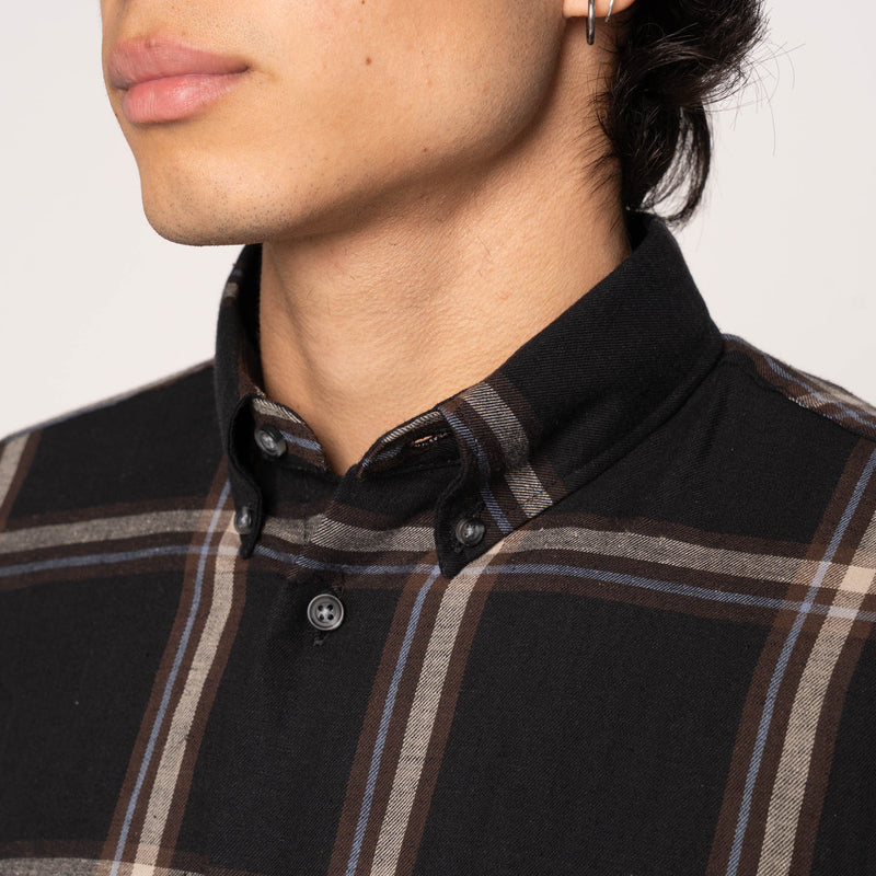 Easy Shirt - Hemp Blend Check - Black