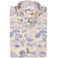 Easy Shirt - Linen Cats - Blue