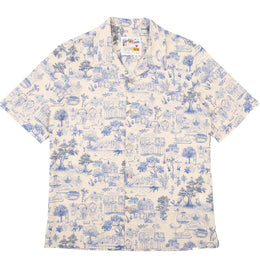 Aloha Shirt - Linen Cats - Blue by Naked & Famous Denim
