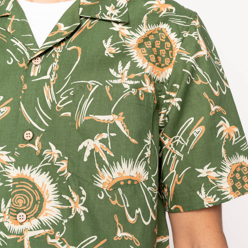 Aloha Shirt - Waikiki Waves - Green