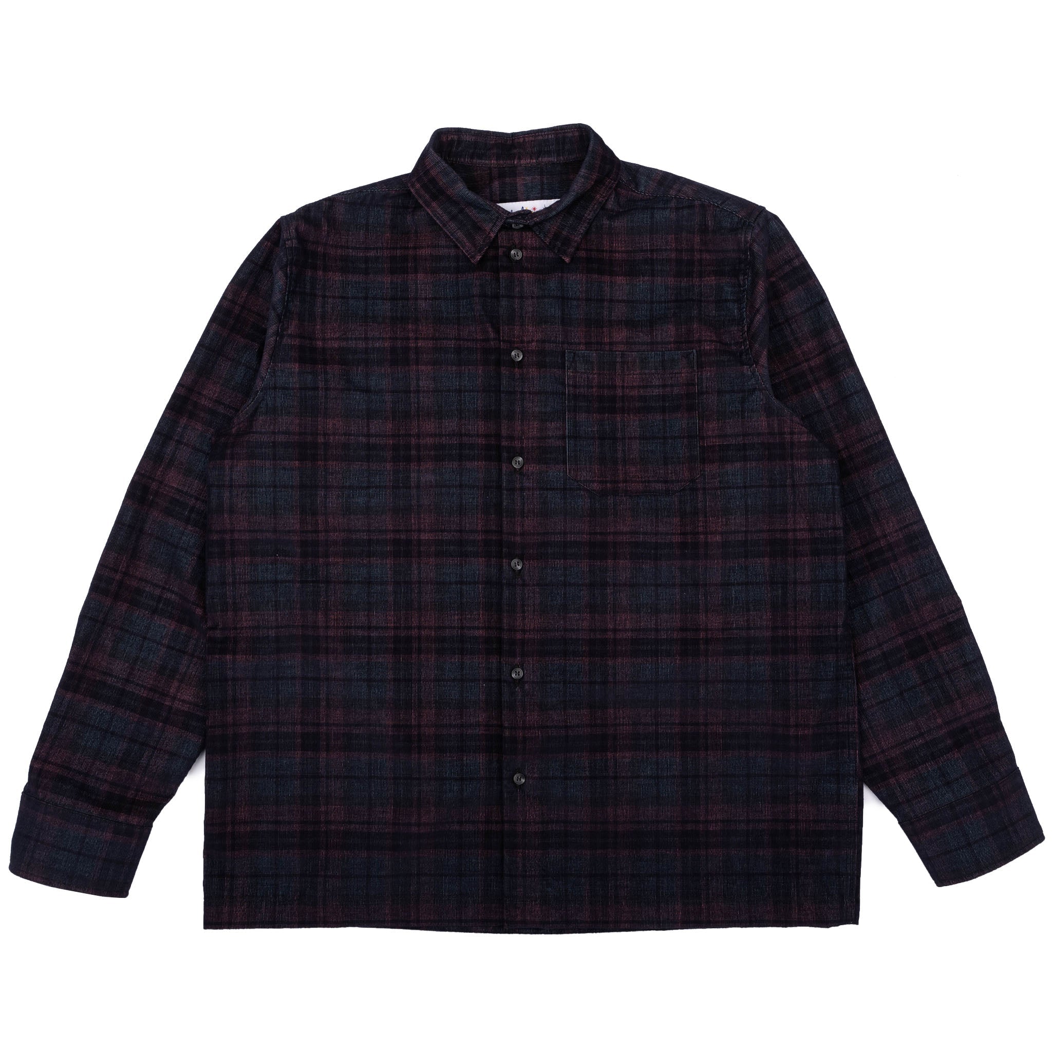 True Shirt - Corduroy Shirting (21W) - Green / Eggplant by Naked & Famous Denim