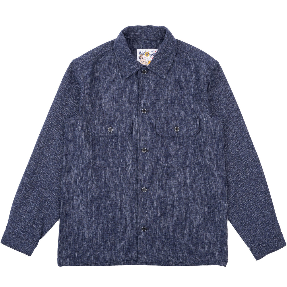 Work Shirt - Herringbone Triple Twist - Indigo by Naked & Famous Denim