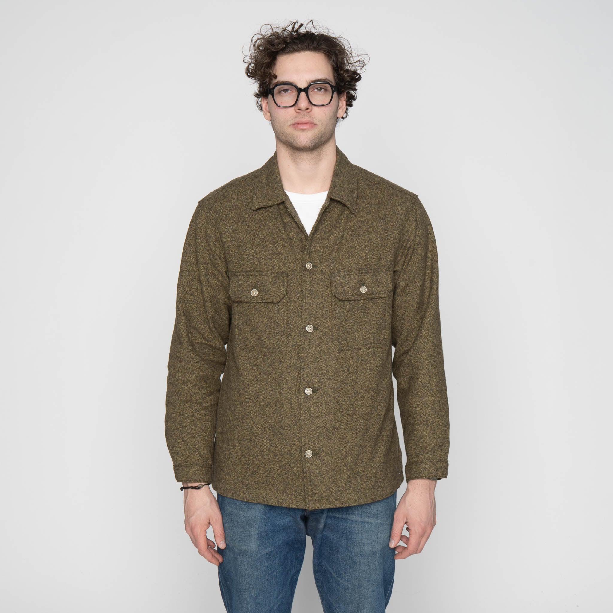 Work Shirt - Herringbone Triple Twist - Forest by Naked & Famous Denim