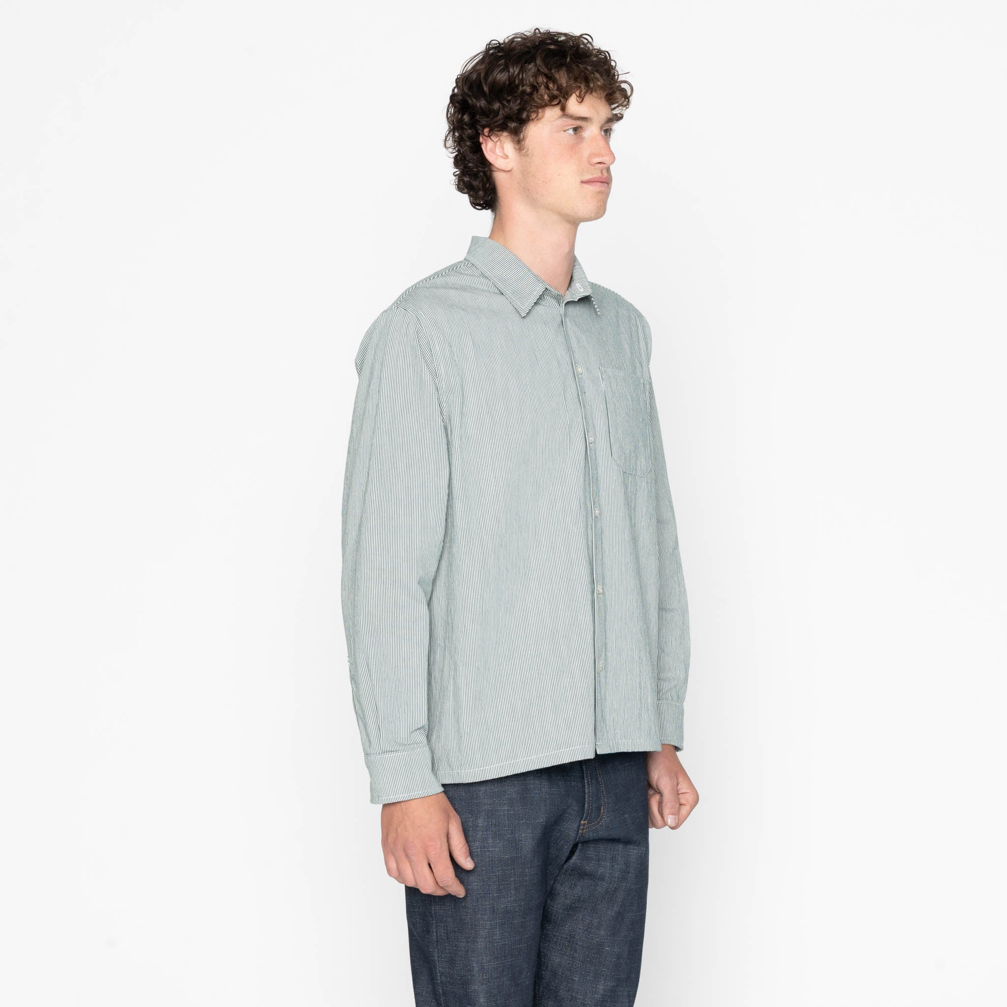 True Shirt - Organic Hickory - Green by Naked & Famous Denim