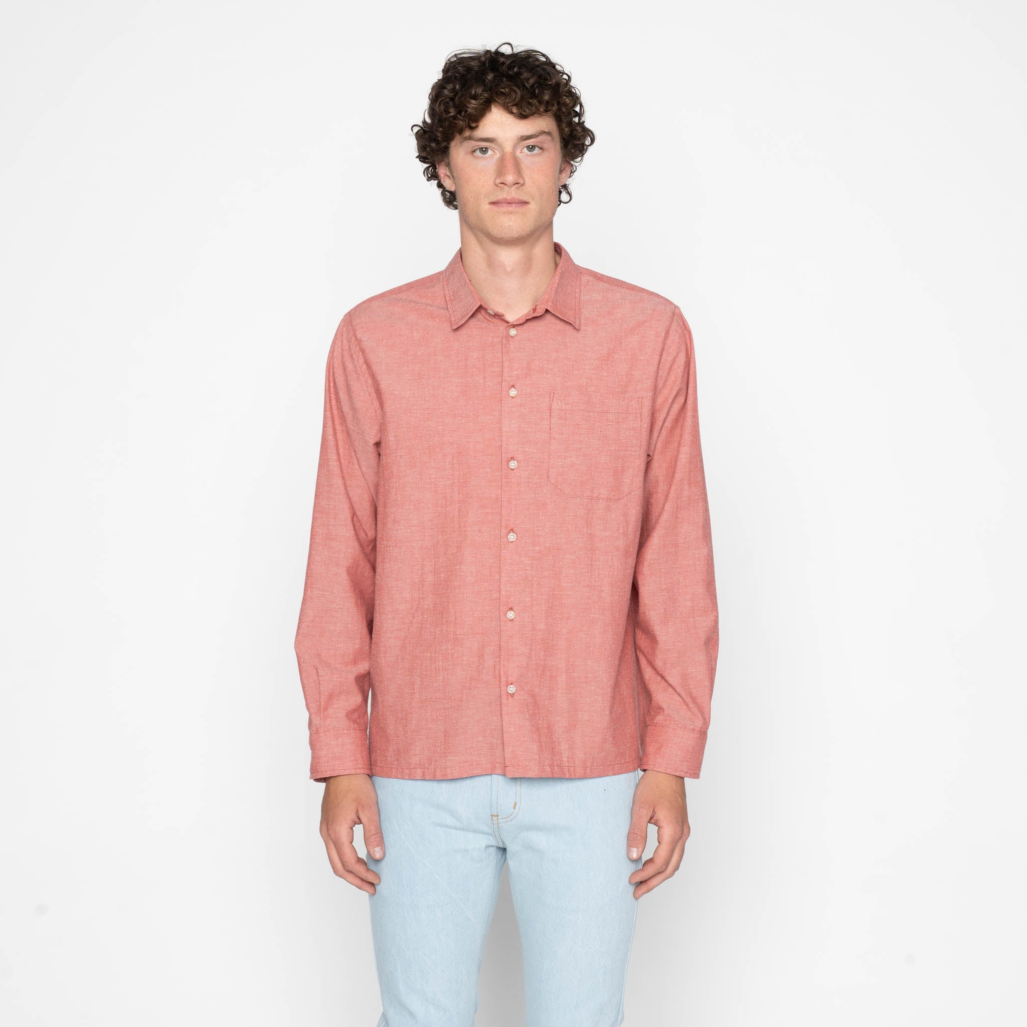 True Shirt - Selvedge Chambray - Red by Naked & Famous Denim