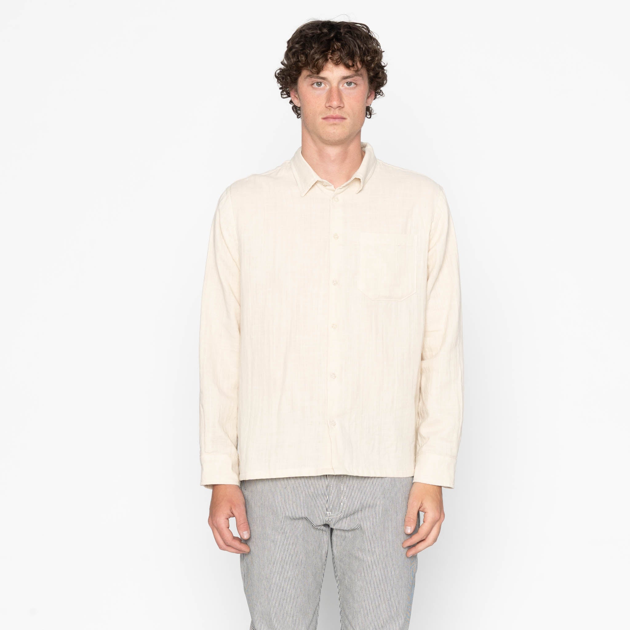 True Shirt - Double Weave Slub Gauze - Bone by Naked & Famous Denim