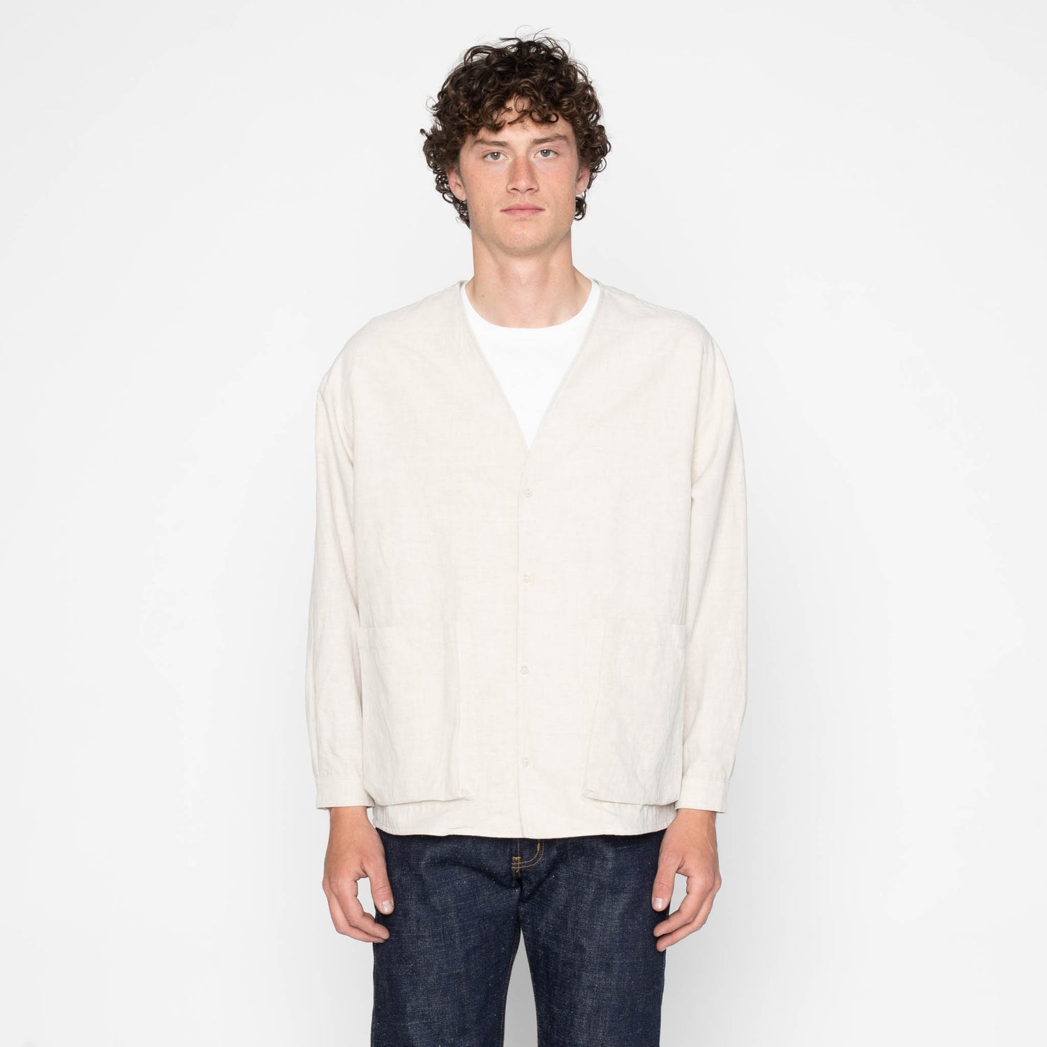 Wise Guy - Linen Blend Denim - Ecru by Naked & Famous Denim