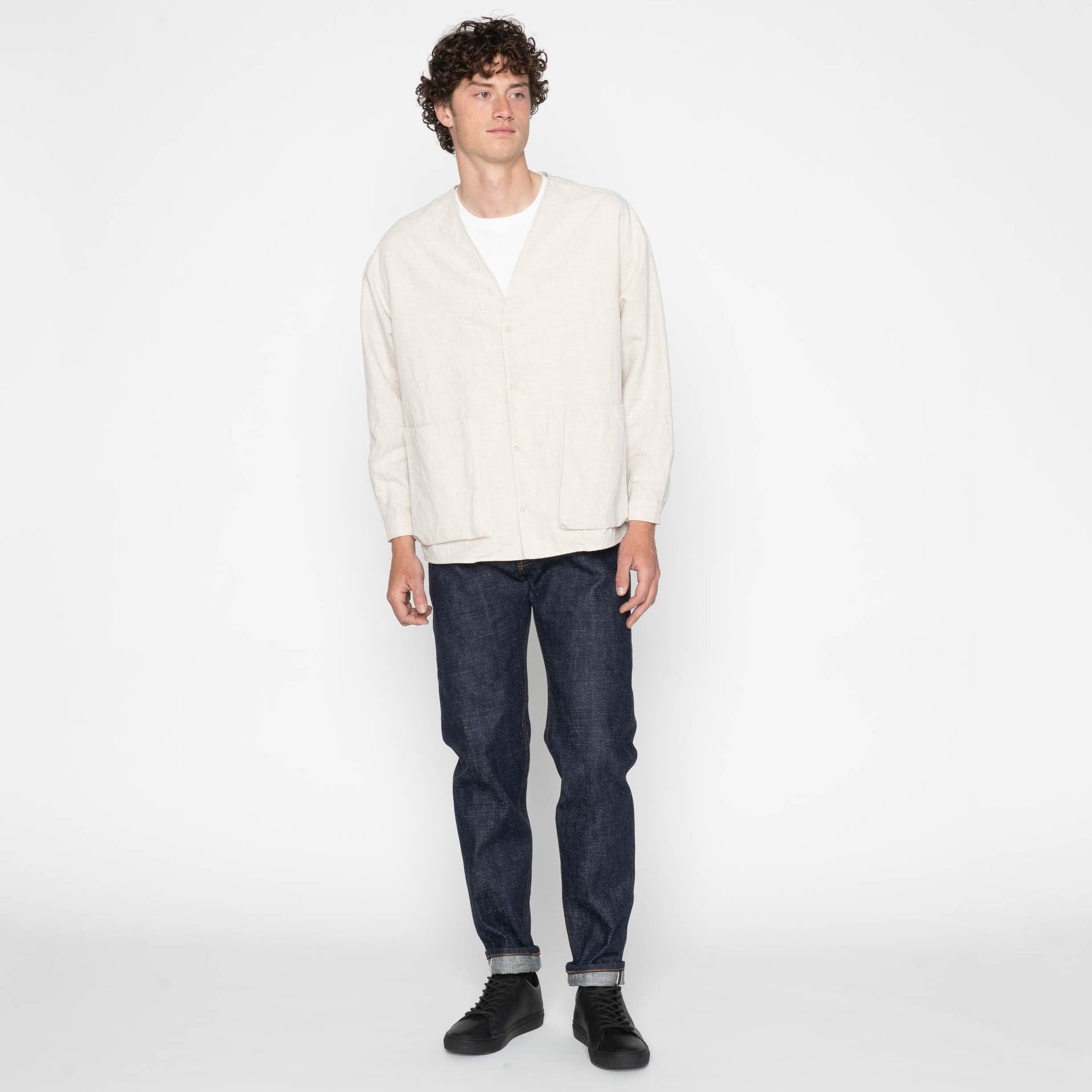 Wise Guy - Linen Blend Denim - Ecru by Naked & Famous Denim