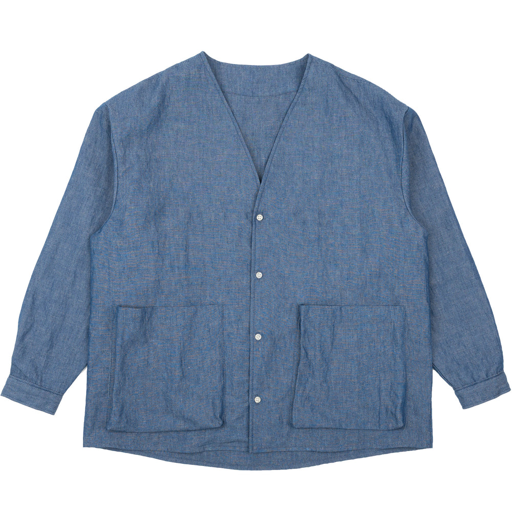 Wise Guy Jacket - Linen Blend Denim - Indigo by Naked & Famous Denim