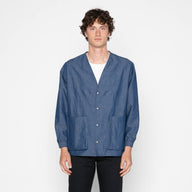 Wise Guy Jacket - Linen Blend Denim - Indigo by Naked & Famous Denim
