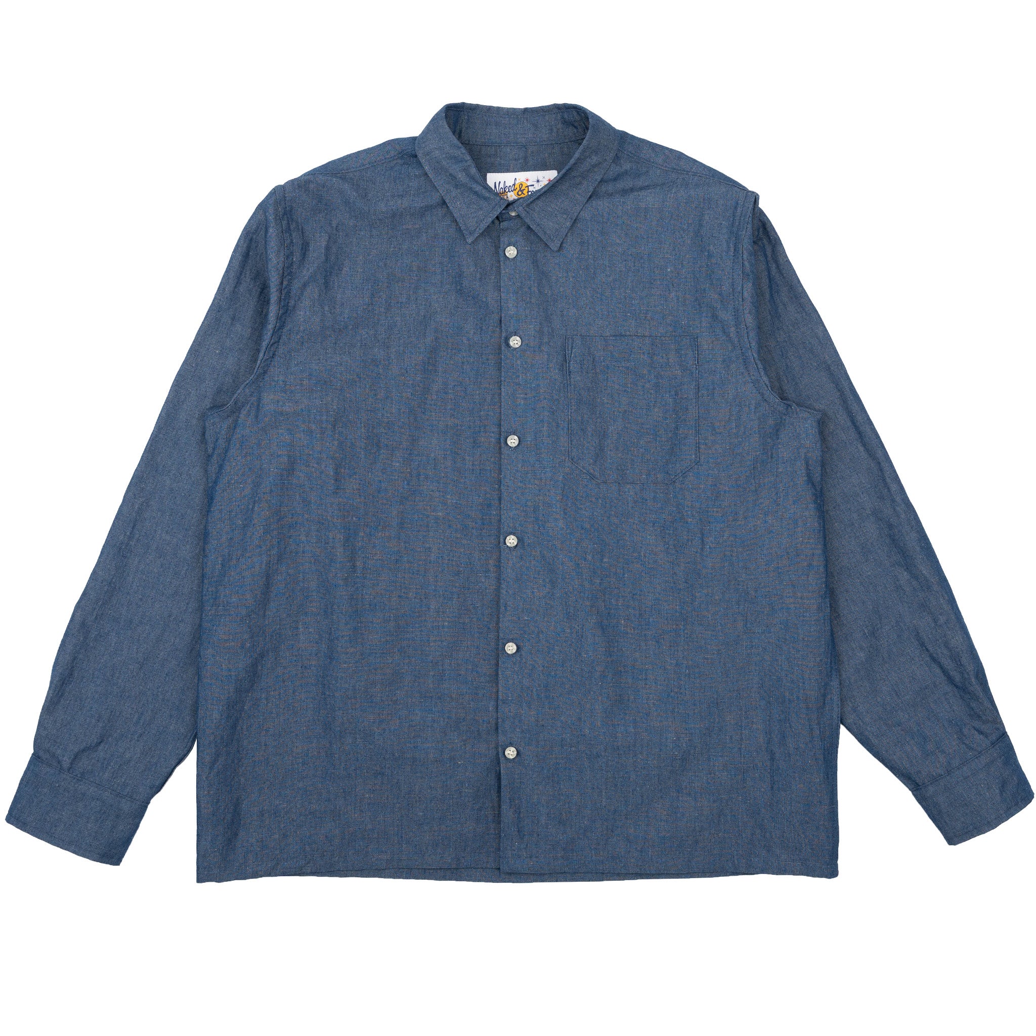 True Shirt - Linen Blend Denim - Indigo by Naked & Famous Denim