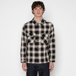 Work Shirt - Trippy Ombre Plaid - Ivory by Naked & Famous Denim