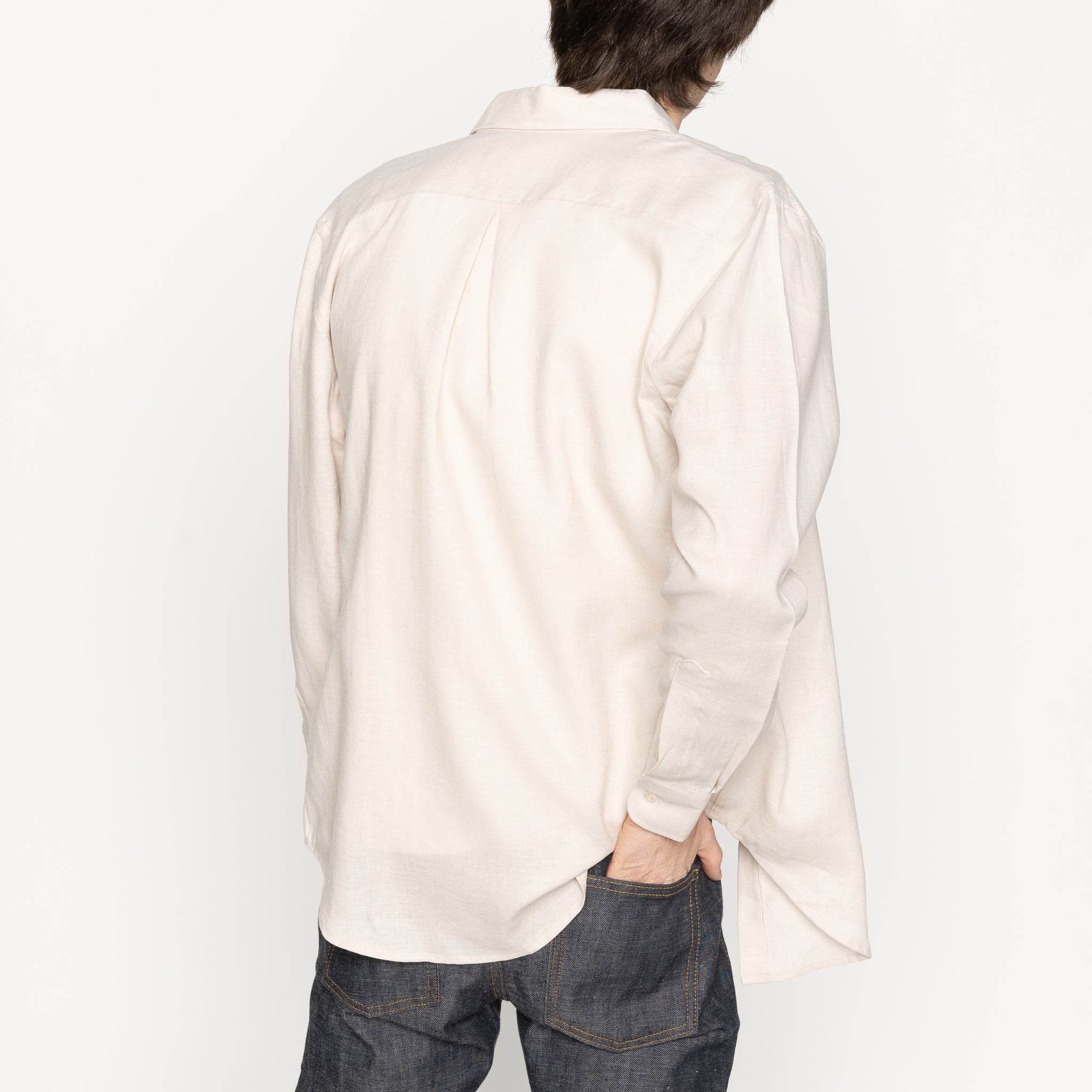 Easy Shirt - French Linen Fine Canvas - Ecru by Naked & Famous Denim