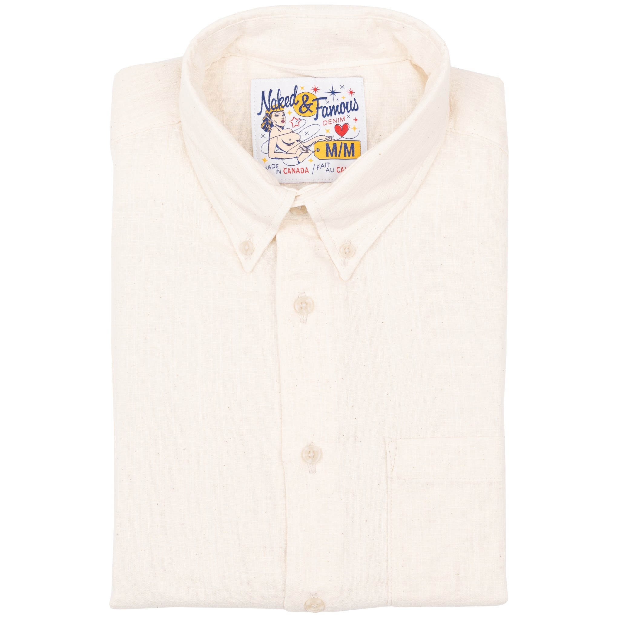 Easy Shirt - Double Weave Slub Gauze- White by Naked & Famous Denim