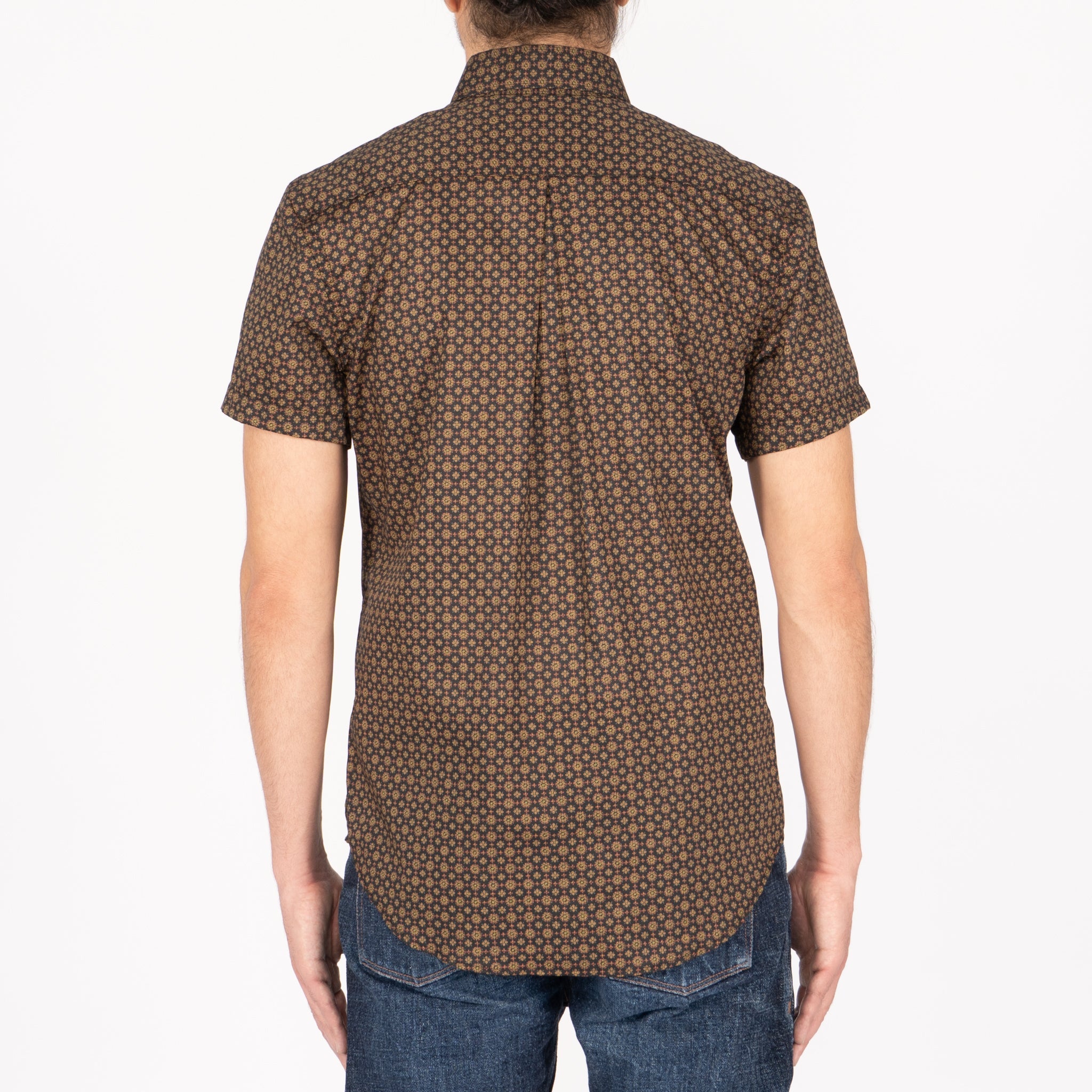 Short Sleeve Easy Shirt - Medallions Print - Black by Naked & Famous Denim