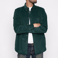 Easy Shirt - Cotton Dyed Corduroy - Green | Naked & Famous Denim