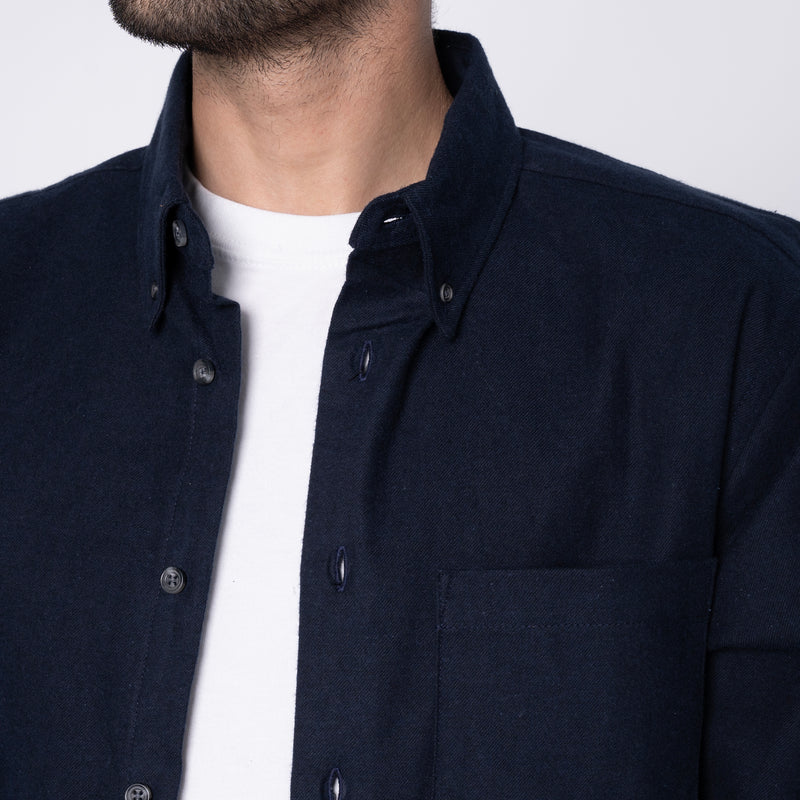 Easy Shirt - Solid Flannel - Navy | Naked & Famous Denim