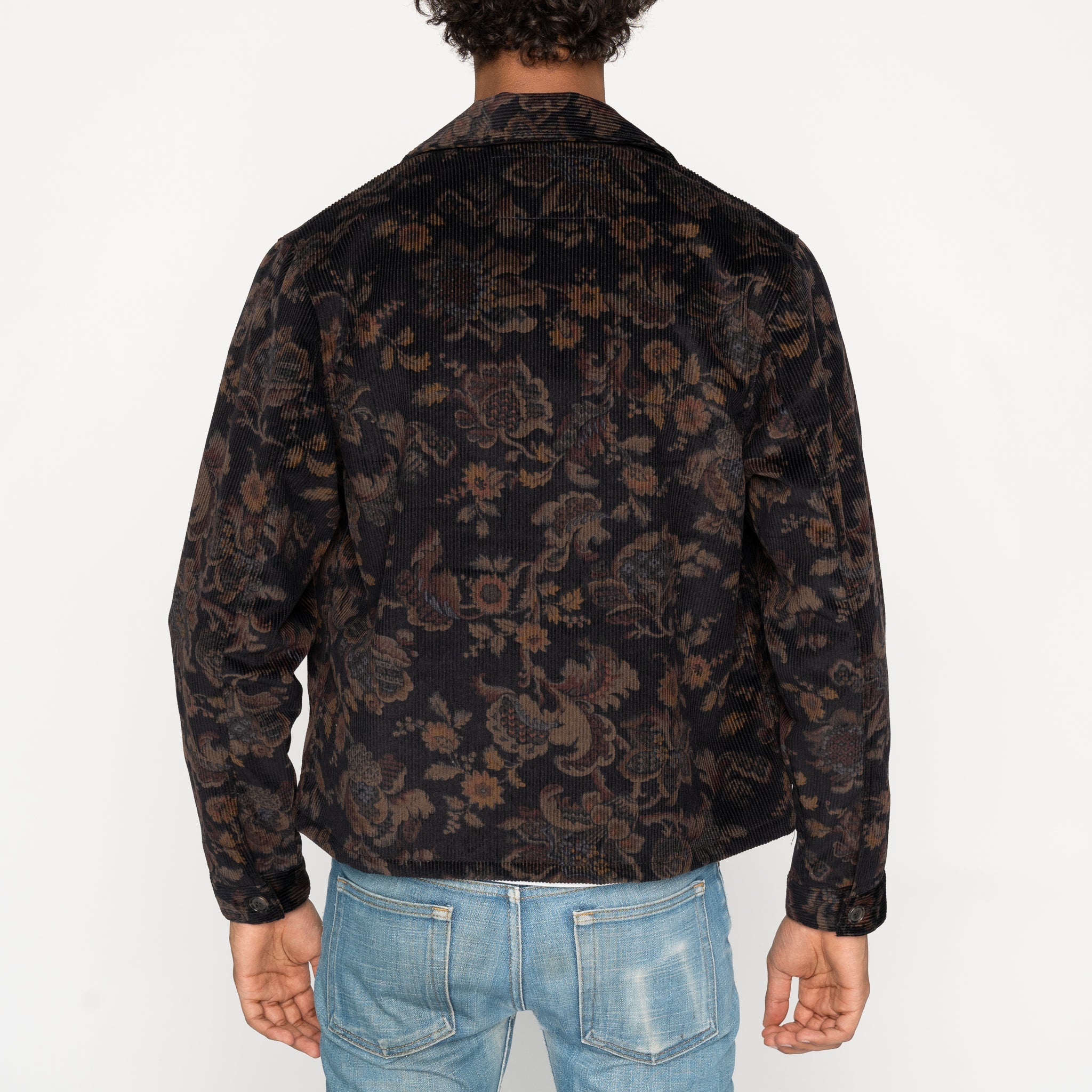 Zip Jacket - Paisley Corduroy - Black by Naked & Famous Denim