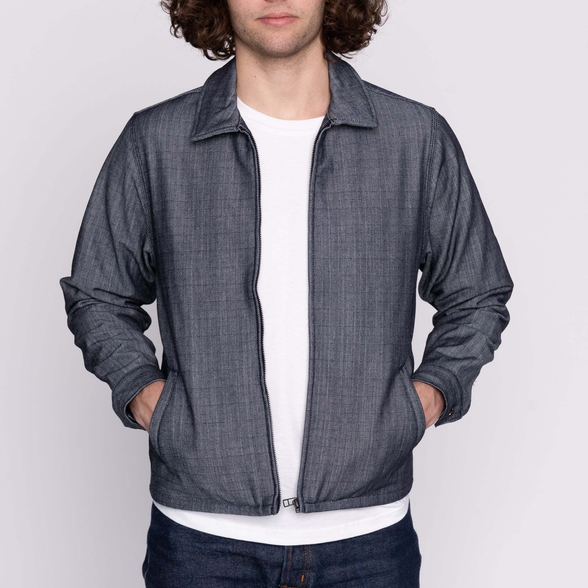 Zip Jacket - Blanket Lined Indigo x White by Naked & Famous Denim