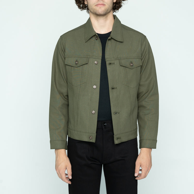 Denim Jacket - Army Green Duck Selvedge