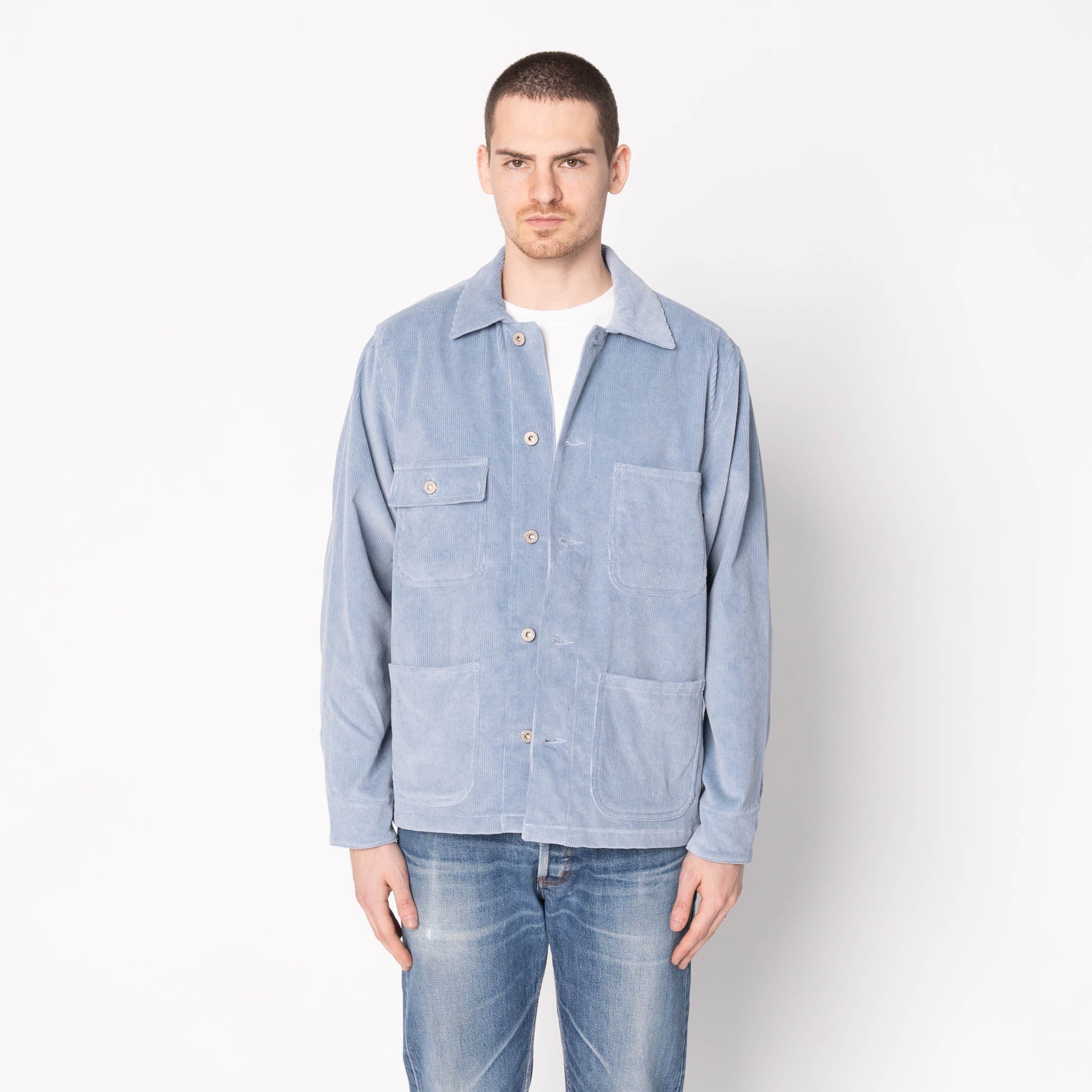 Chore Coat - Faded Corduroy Organic - Pale Indigo by Naked & Famous Denim