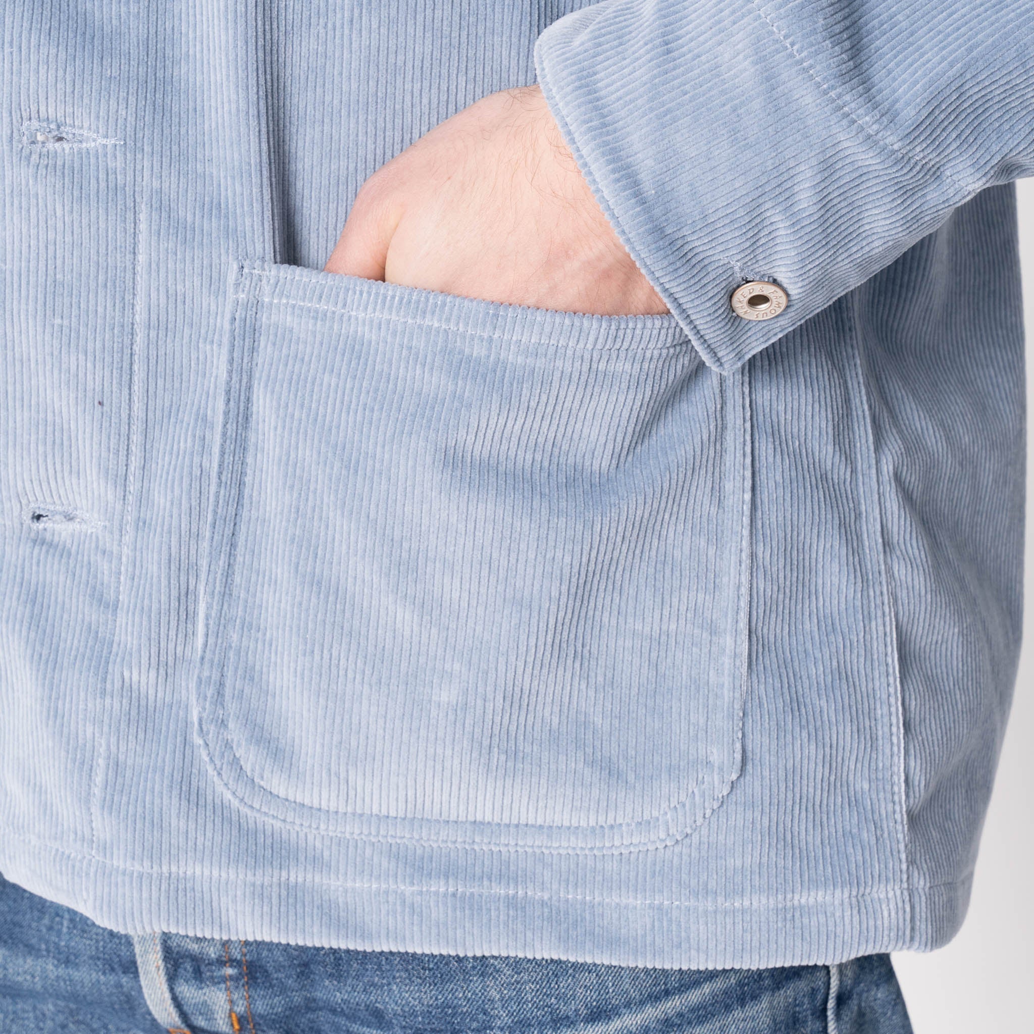 Chore Coat - Faded Corduroy Organic - Pale Indigo by Naked & Famous Denim