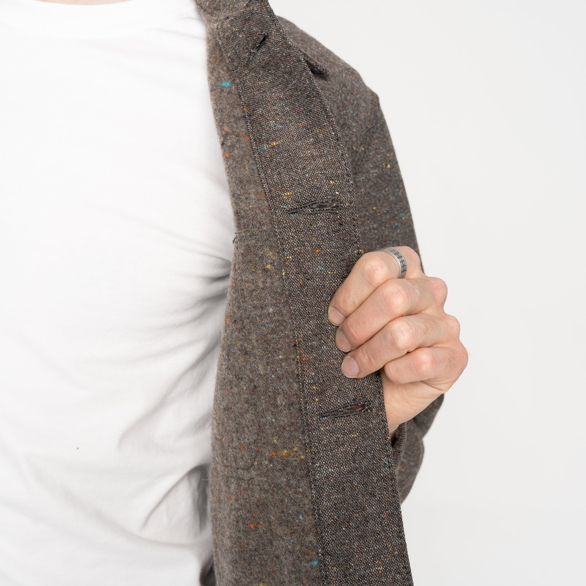 Chore Coat - Wool Blend Multi Nep - Brown by Naked & Famous Denim