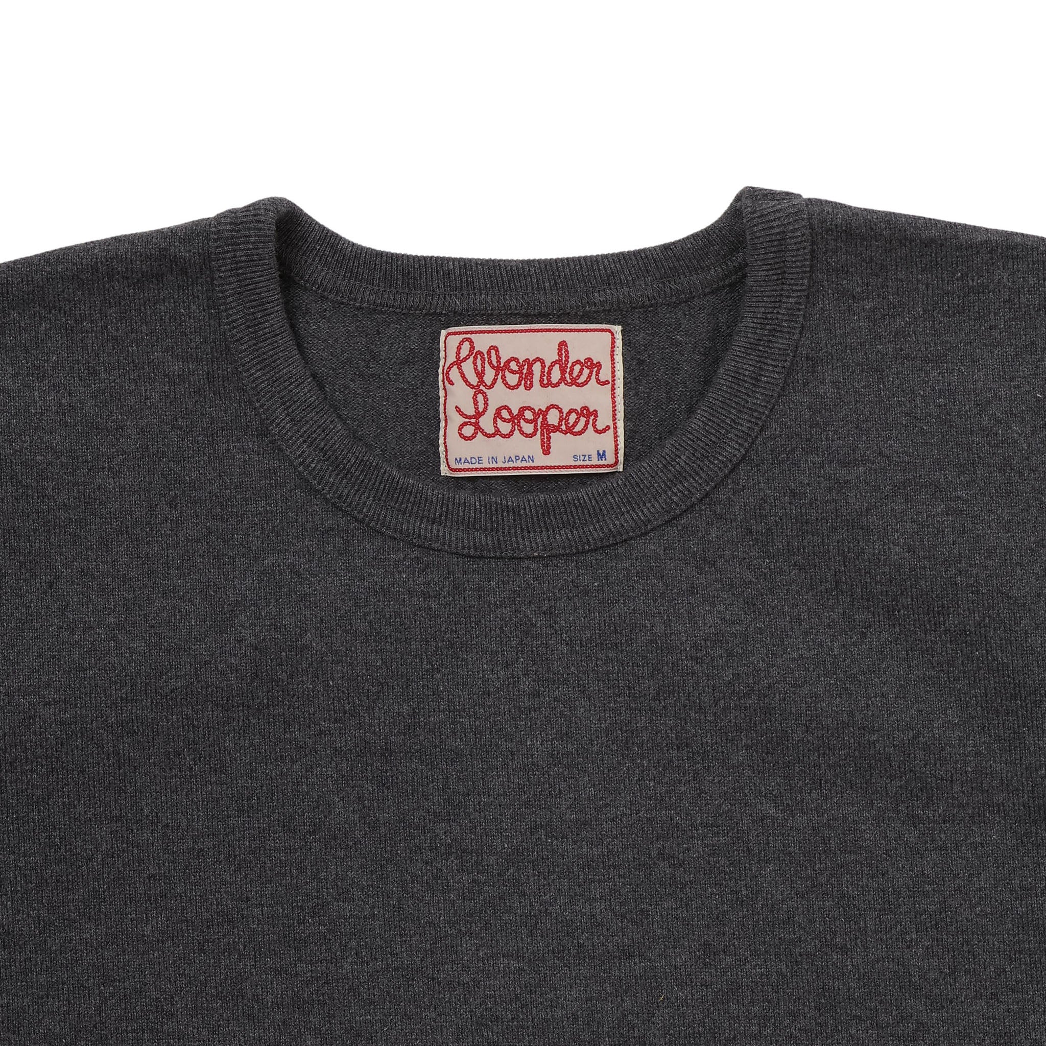 Crewneck T-shirt - Double Heavyweight - Charcoal by Wonder Looper