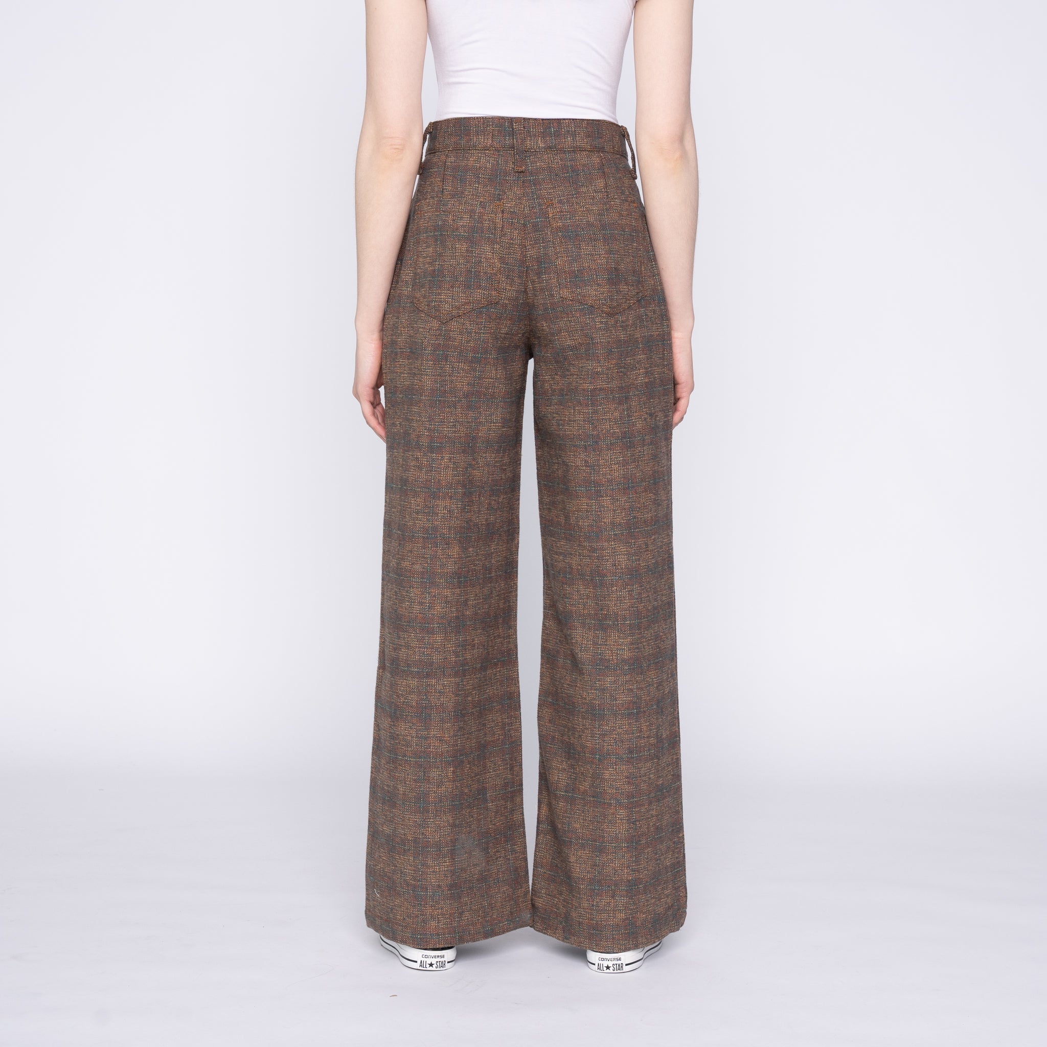 Wide Leg Trouser - Triple Yarn Twist Brushed Tweed - Desert Sunset by Naked & Famous Denim