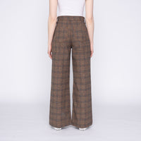 Wide Leg Trouser - Triple Yarn Twist Brushed Tweed - Desert Sunset