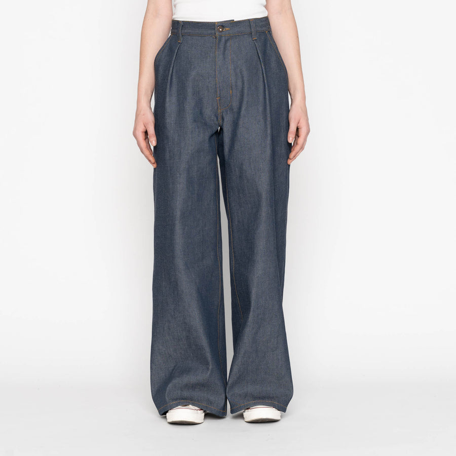 Wide Leg Trouser  - Natural Indigo - Indigo by Naked & Famous Denim