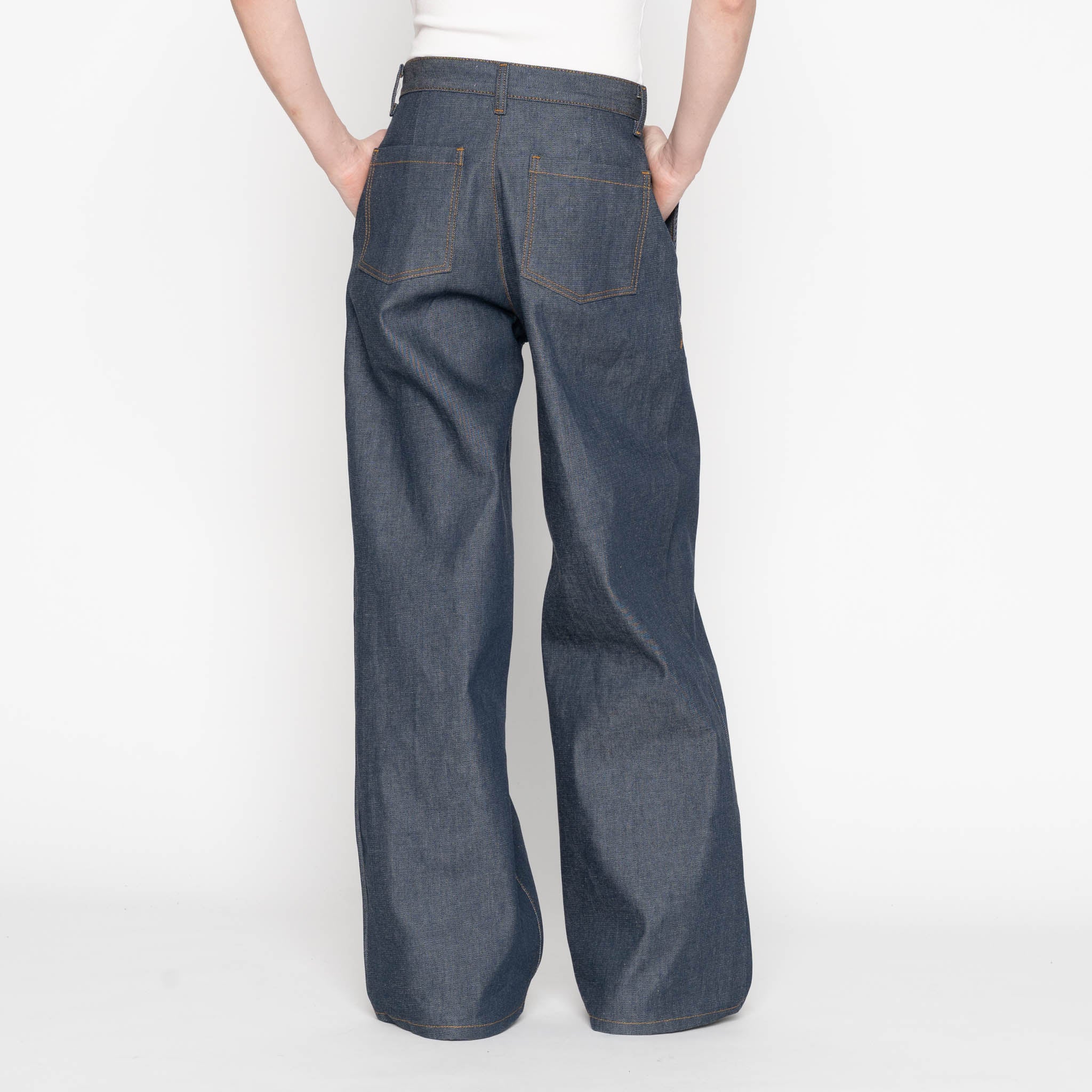 Wide Leg Trouser - Natural Indigo Denim by Naked & Famous Denim