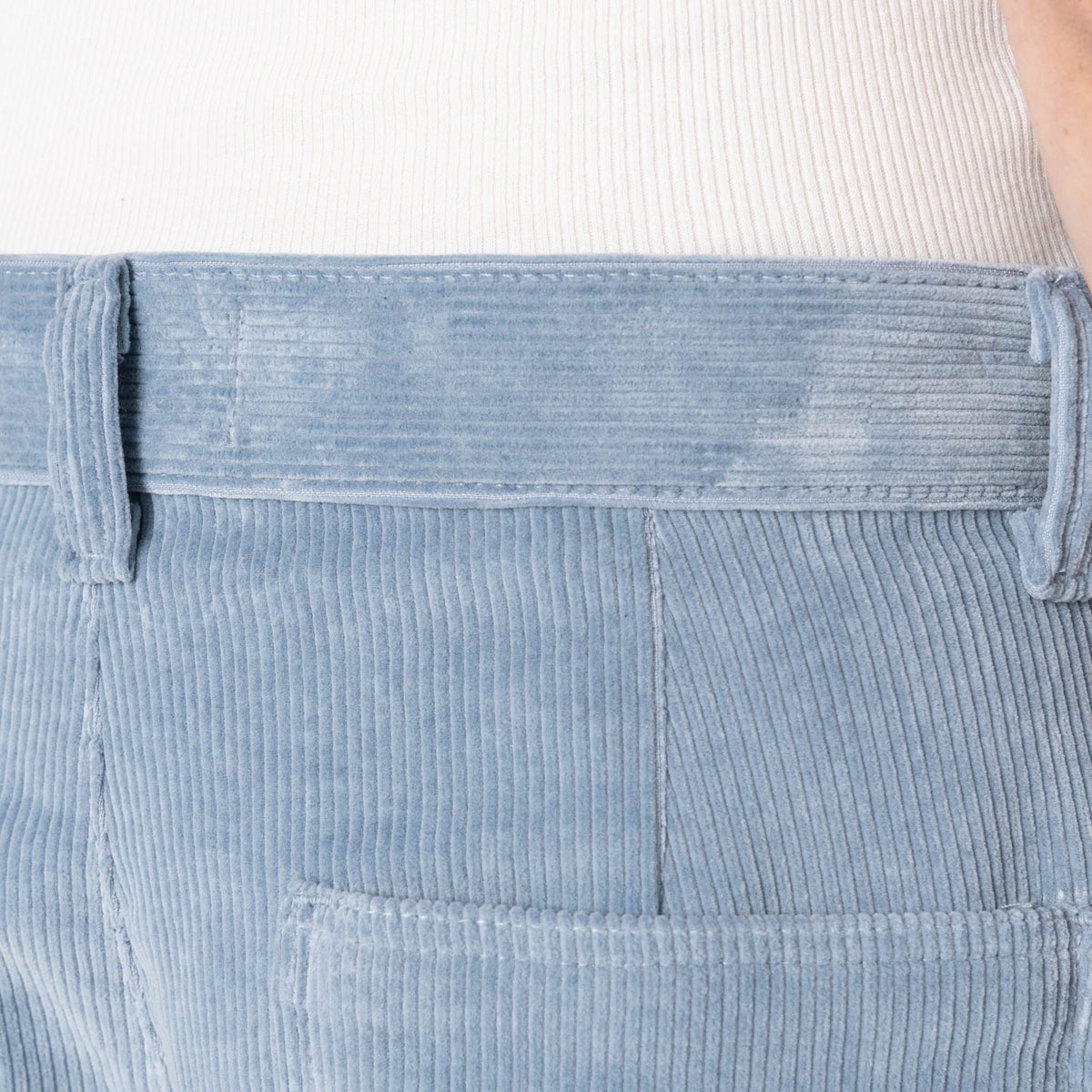 Pantalon large - Velours côtelé délavé organique - Indigo pâle