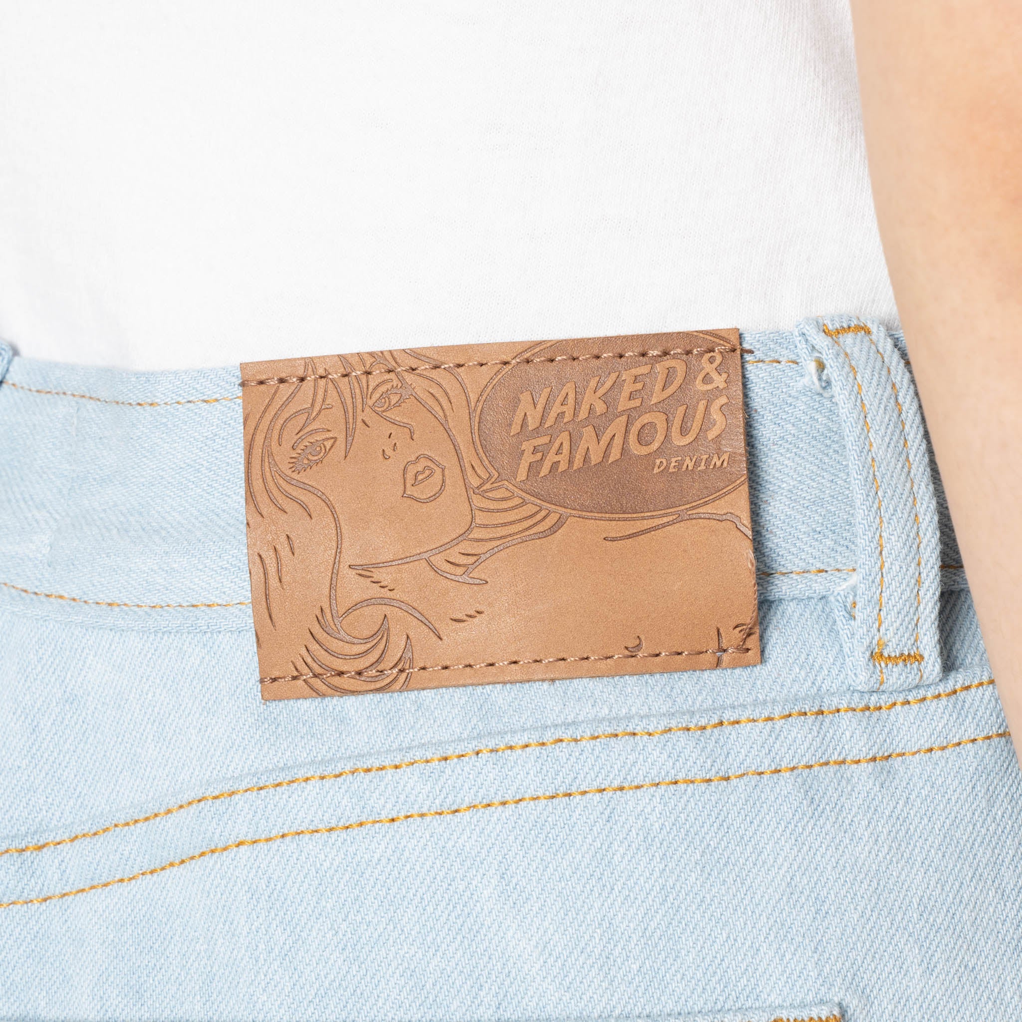 Wide Wild West - Secret Agent - Bleach Blue by Naked & Famous Denim