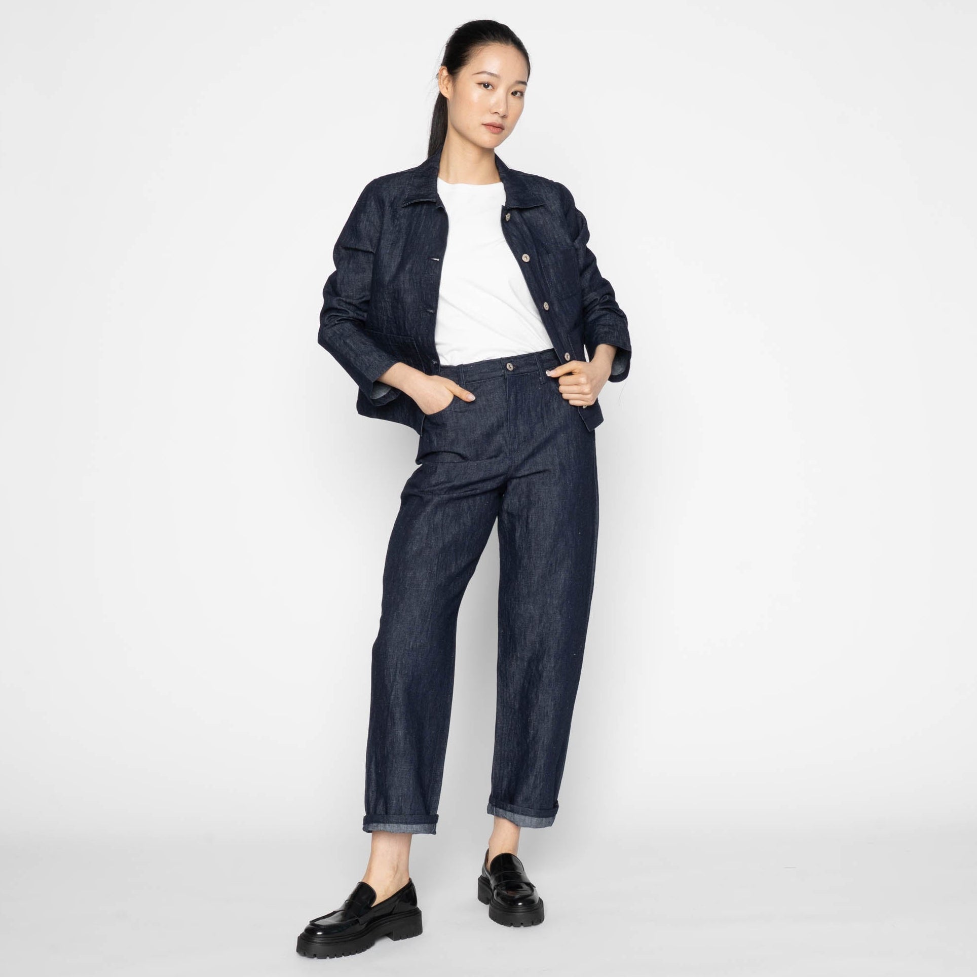 Bestie - Linen Blend Denim - Indigo by Naked & Famous Denim