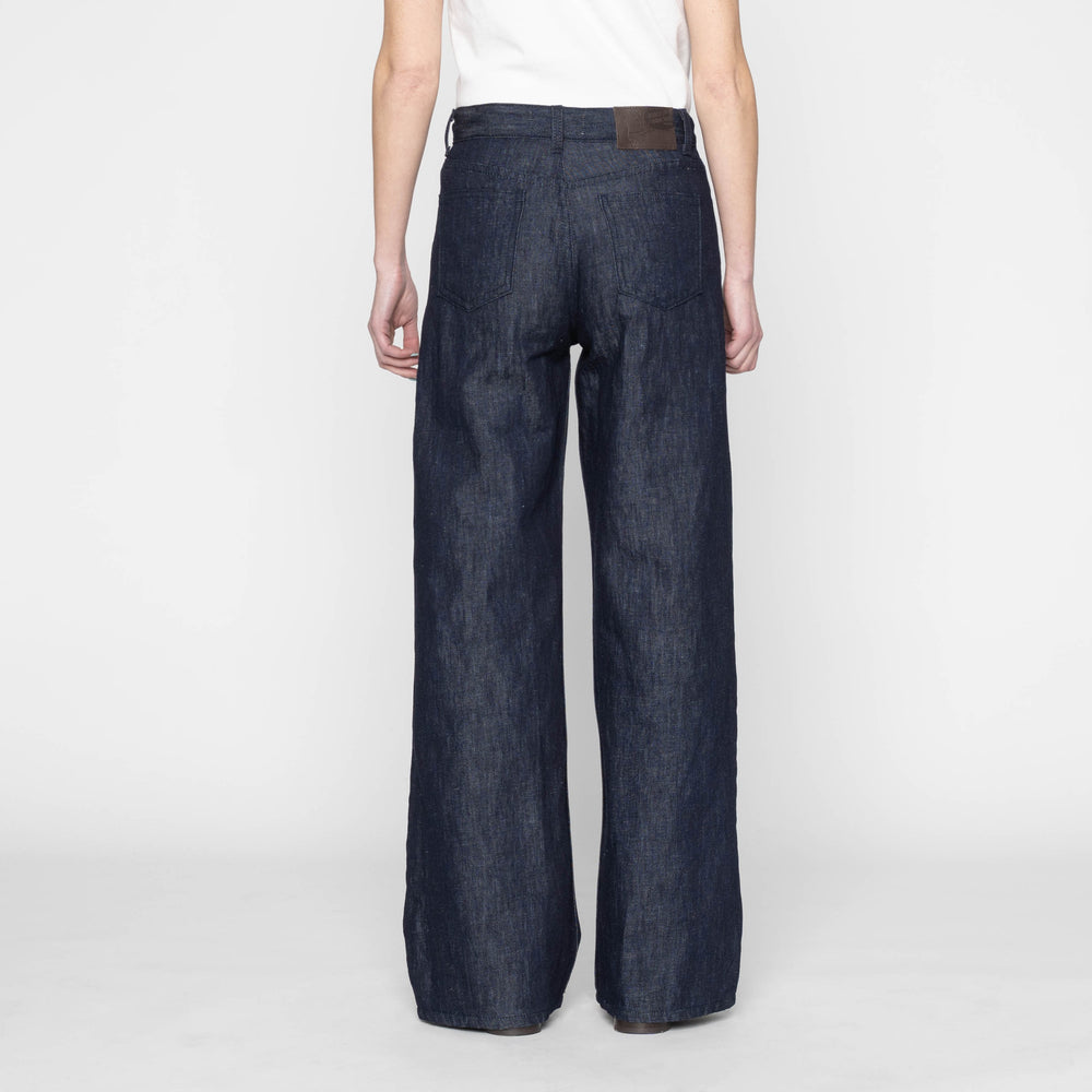 Wide Wild West - Linen Blend Denim - Indigo by Naked & Famous Denim