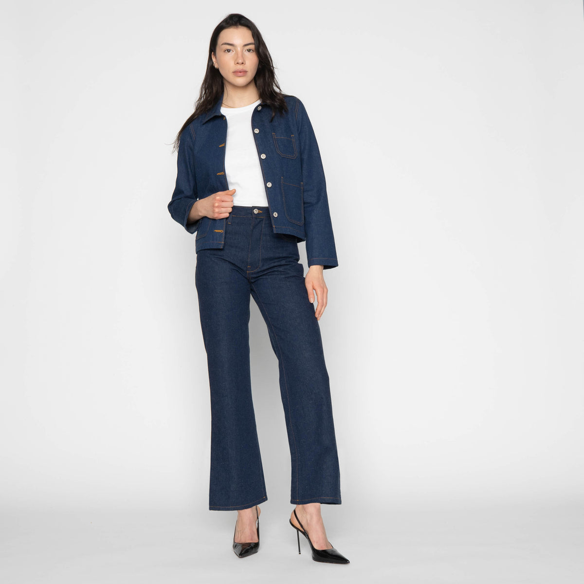 Maudie Flared - 2x1 Nep Dungaree Denim