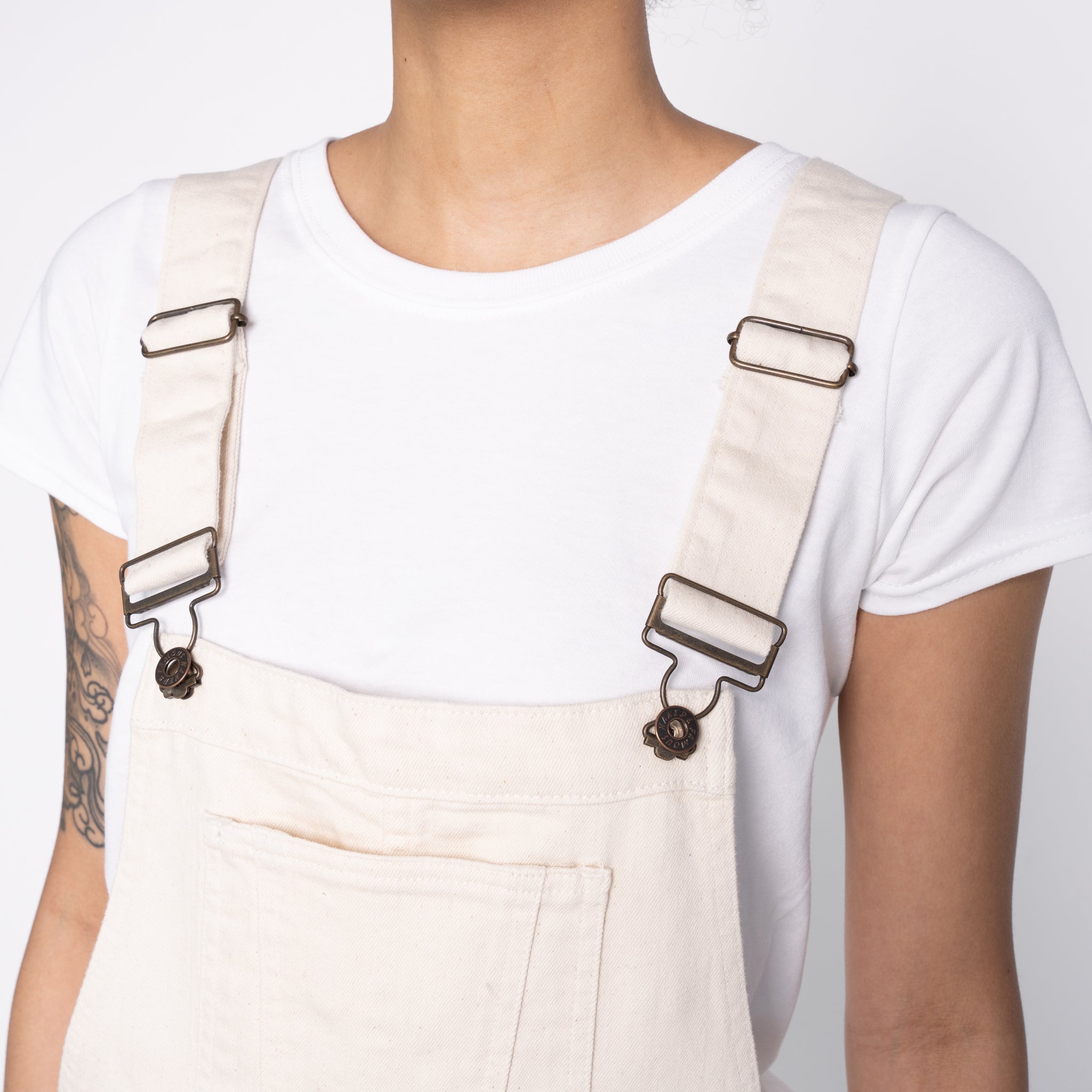Straight Leg Overalls - Natural Seed Denim by Naked & Famous Denim
