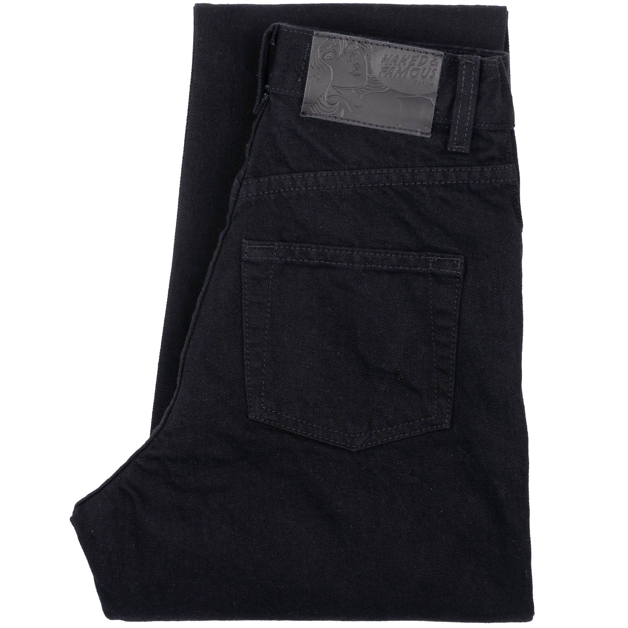 Super Girl - Solid Black Selvedge Washed - Black by Naked & Famous Denim