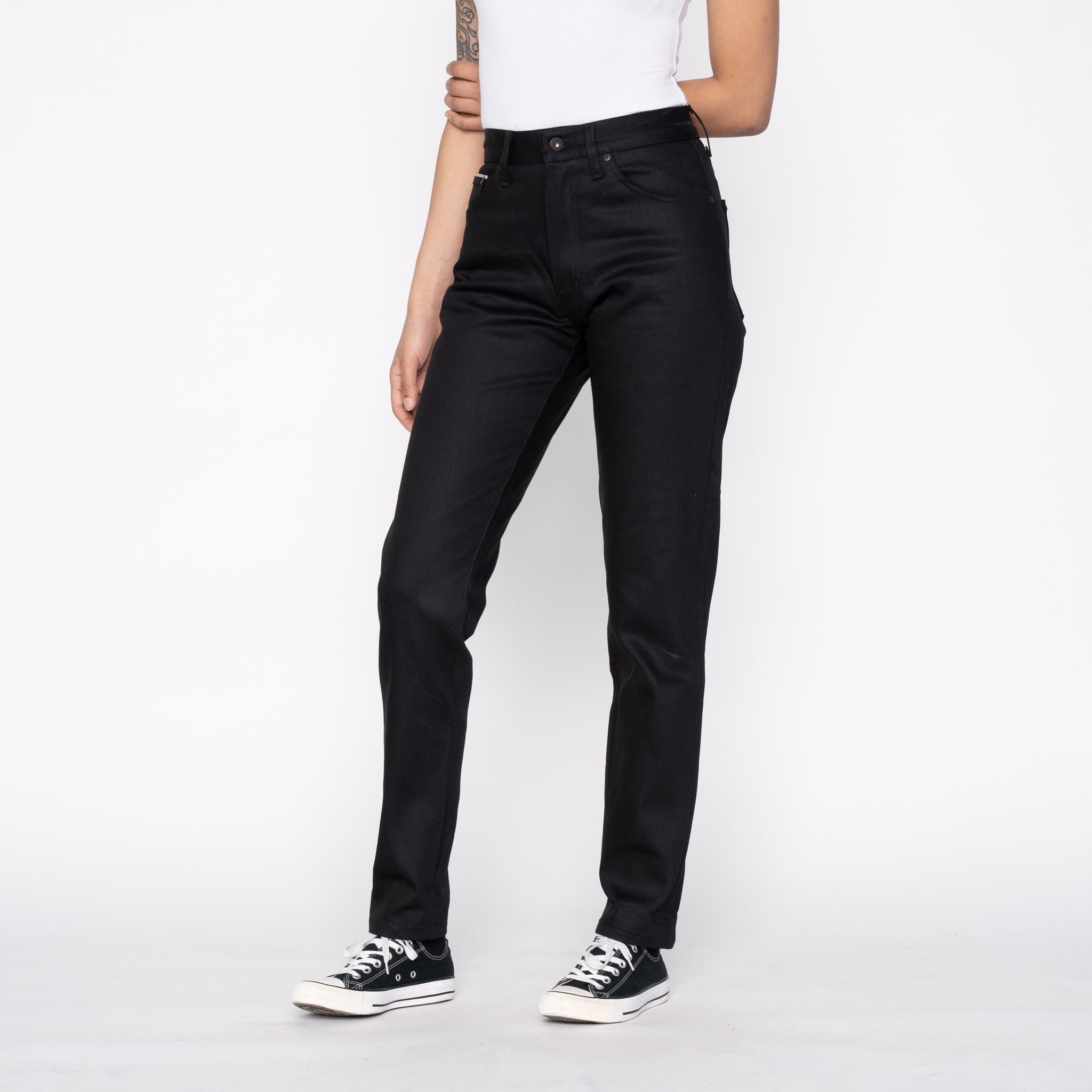 Women's - Max - Black Cobra Stretch Selvedge by Naked & Famous Denim