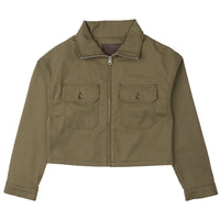 Zip Crop Jacket - Army HBT - Olive Drab