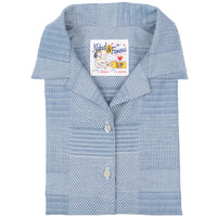 Camp Collar Shirt - Dobby Patchwork - Pale Blue