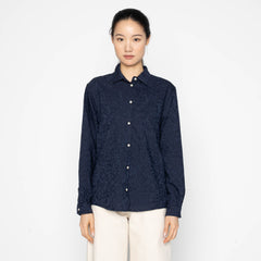 Judy Shirt - Jungle Jacquard- Navy by Naked & Famous Denim