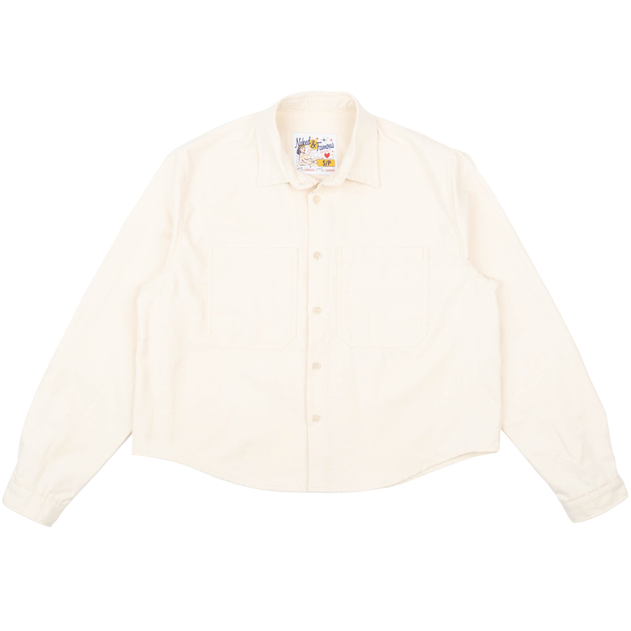 Princeton Shirt - Jacquard Denim - Ecru by Naked & Famous Denim