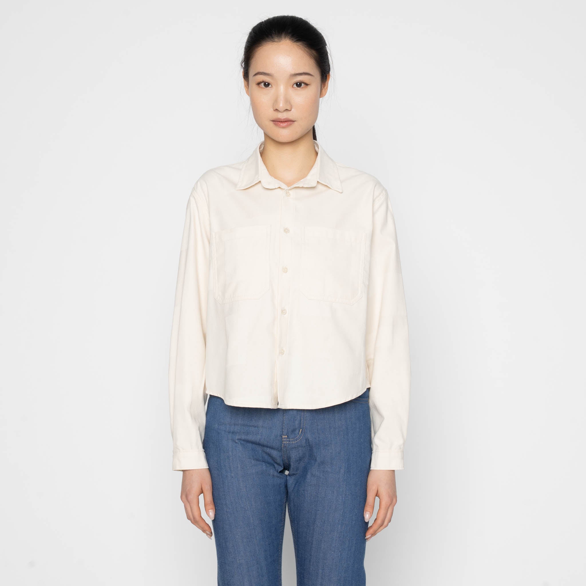 Princeton Shirt - Jacquard Denim - Ecru by Naked & Famous Denim