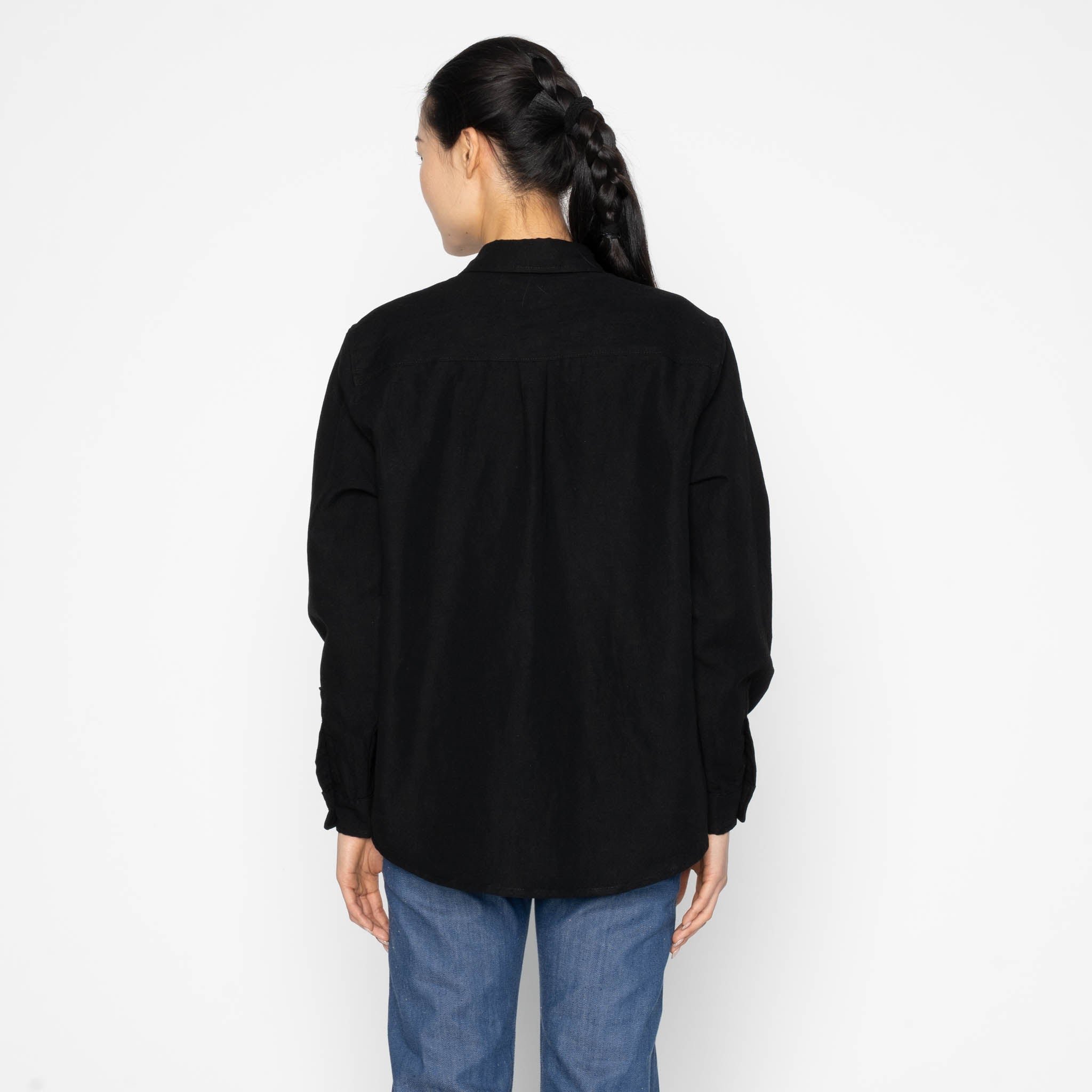 Judy Shirt - Linen Blend Denim - Black by Naked & Famous Denim