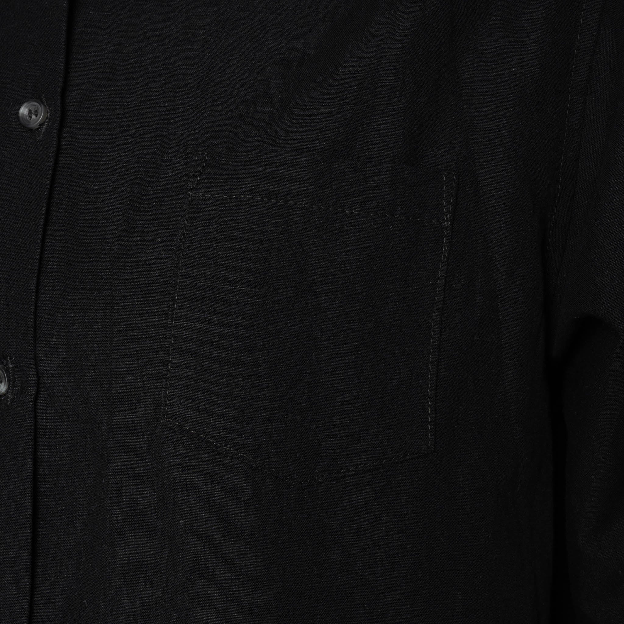 Judy Shirt - Linen Blend Denim - Black by Naked & Famous Denim